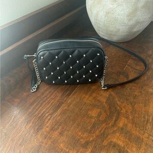 Rebecca Minkoff Black and Silver Studded Crossbody Bag